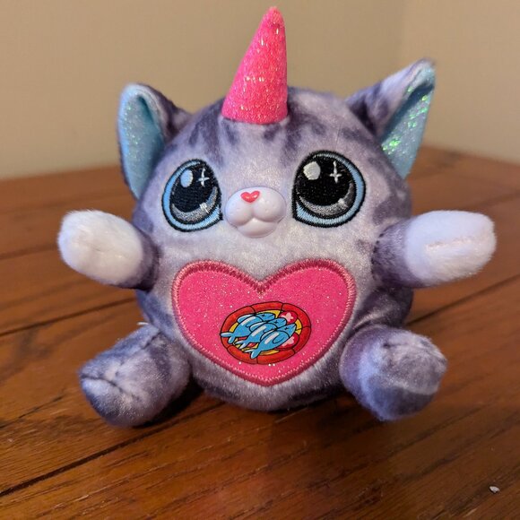 Zuru Rainbocorns Gray Tabby Cat Unicorn 4" Mini Plush Stuffed Animal Fish Tummy - Picture 1 of 11